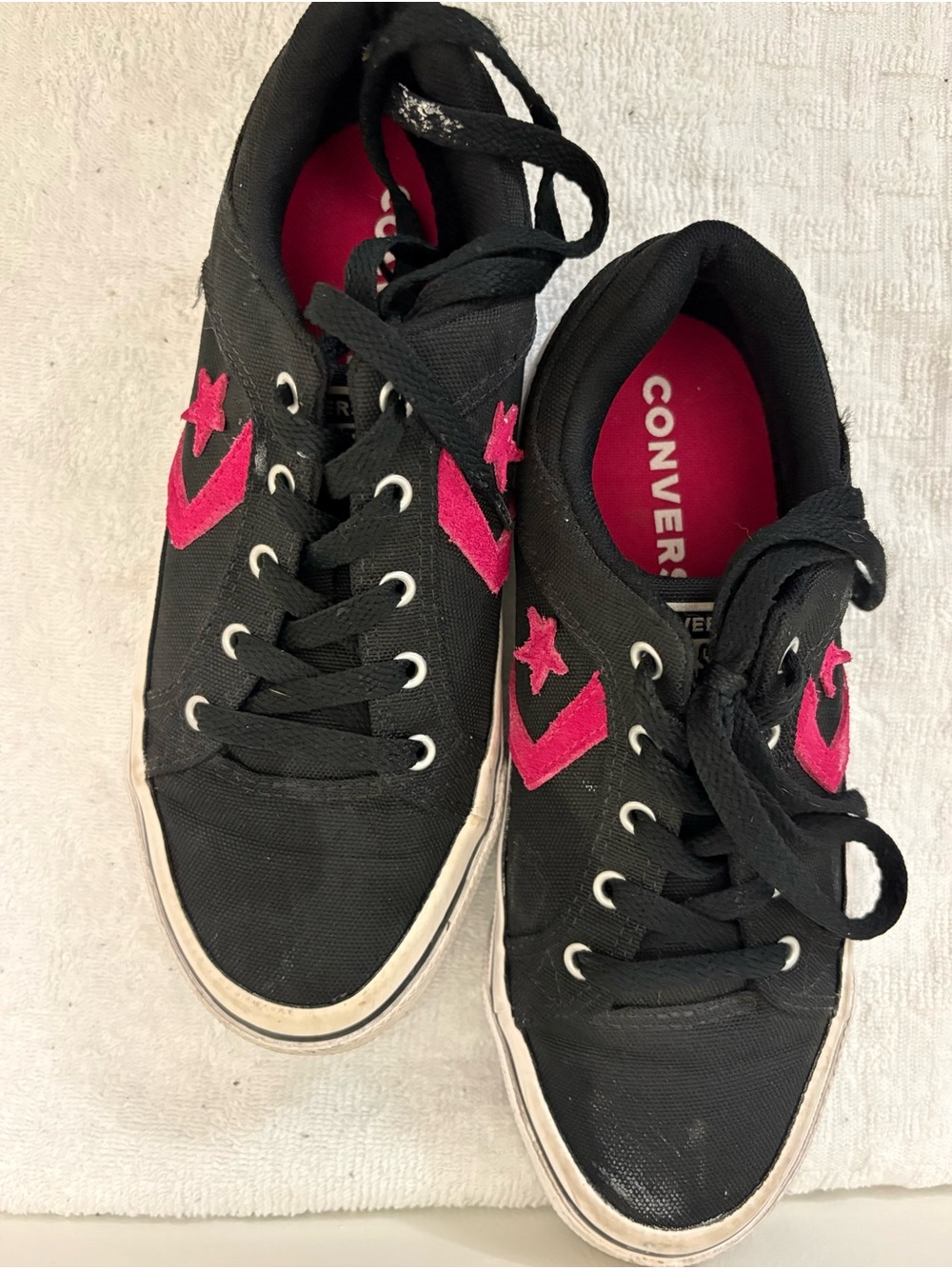 Converse El Distrito sneakers in black canvas with pink logo - Picture 2 of 5
